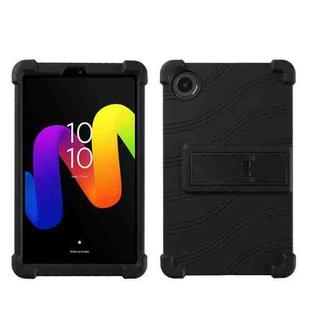 For TCL Tab 8 Gen 2 Shockproof Silicone Tablet Protective Case With Holder(Black)