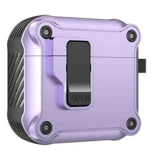 For AirPods 4 Mecha Auto Ejector Cap Earphone Protective Case(Purple)