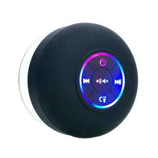 Bathroom Suction Cup Waterproof Bluetooth Stereo Portable Home Outdoor Dazzling Colorful Speaker(Black)