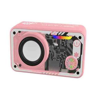 V1 Mecha Wind Small Steel Cannon Multifunctional Sound Outdoor Portable Desktop Speaker(Pink)