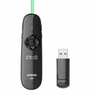 ASiNG A81 PPT Page Turning Clicker With Timing Function & 32G 3-in-1 USB Receiver, Color: Green Light