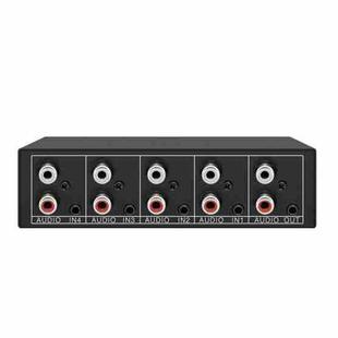 4 In 1 Out  3.5mm + RCA Audio Switcher 4 Channels Audio Converter(Black)