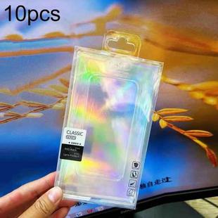 10pcs /Pack 170 X 90mm Mobile Phone Case Packaging Transparent Plastic Box(Laser Card + Black)