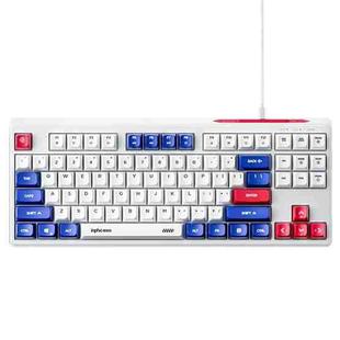 Inphic K902 Wired Keyboard 87 Keys Mute Light-up Mecha Office Home Gaming Computer Keyboard(White Blue)