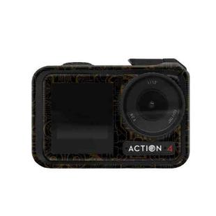 For DJI Action 4 Motion Camera Stickers All Inclusive Photo Frame Color Changing Stickers Accessories, Style: AC4-10 Circuit Dark Gold