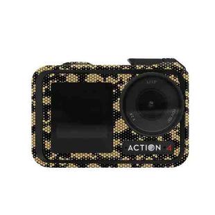 For DJI Action 4 Motion Camera Stickers All Inclusive Photo Frame Color Changing Stickers Accessories, Style: AC4-15 Snake Scale Gold