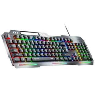 Inphic K2 104-Keys Wired Gaming Keyboard USB Quiet Office Metal Panel Mechanical Keyboard With 7 Color Backlit(Gray)