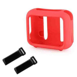 For JBL Go 4 Speaker Silicone Cover With Fixing Strap for Bike Golf Cart(Red)