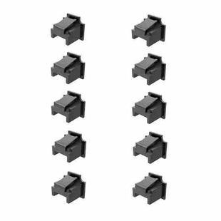 RJ45 Network Port Dust Plug Router Network Cable Protection Cover(Black 10pcs)