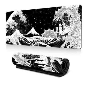 300x700x3mm Big Wave Gaming Mouse Pad Non-Slip Rubber Desk Mat(No.4)