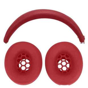 For Beats Studio Pro Headphones Silicone Ear Cushion + Headband Cover Set(Red)