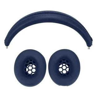 For Beats Studio Pro Headphones Silicone Ear Cushion + Headband Cover Set(Deep Blue)