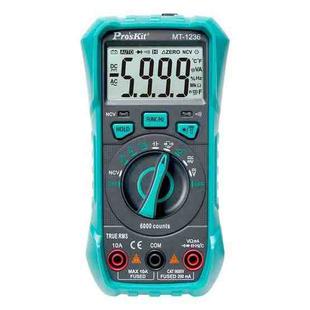 ProsKit MT-1236-C 3-5/6 True-RMS Digital Multimeter For ACA, ACV, DCA, DCV, Frequency, Cycle Duty, Diode Test(Green)