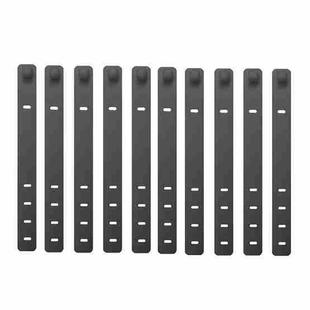 10pcs /Pack  125mm Silicone Cable Tie 4 Hole Wire Winder Fastener(Black)