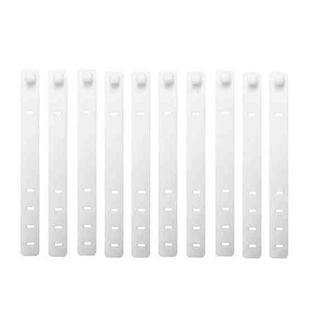 10pcs /Pack  125mm Silicone Cable Tie 4 Hole Wire Winder Fastener(White)