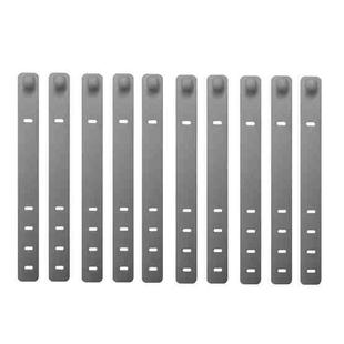 10pcs /Pack  125mm Silicone Cable Tie 4 Hole Wire Winder Fastener(Gray)