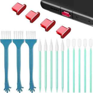 Metal Dust Plug Cleaning Kit For TYPE-C Interface Mobile Phones(Red)