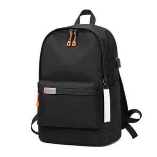 SKV B21071 Large Capacity Student School Bags Leisure Traveling Double Shoulder Laptop Backpack(Black)