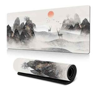 300x800x2mm Ink Painting Cherry Blossom Rubber Non-Slip Mouse Pad Desk Mat(Pattern 8)