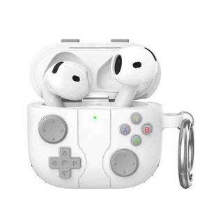 For AirPods 4 AhaStyle WG166 Personalised Game Console Shape Silicone Protective Case(White)