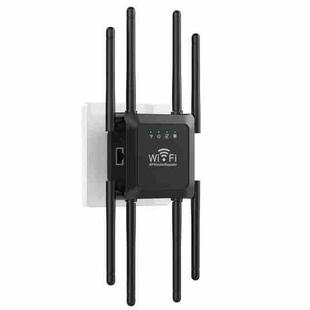 U18 1200Mbps 2.4G & 5G  Wireless Repeater WiFi Signal Amplifier With 8 Antenna EU Plug Black