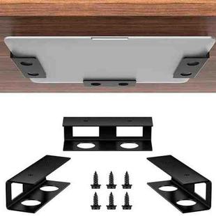 Under Desk Laptop Tablet Storage Mount Kit Office Storage Organize(Black)