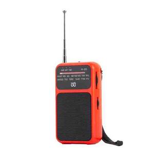 W-209 Mini Portable Rechargeable / Battery Dual-mode Powered Pointer FM Radio with Flashlight(Red)