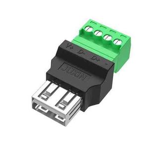 JUXIN USB2.0 Plug Adapter Type-A to 4 Pin Screw Terminal Block Connector, Spec: Female