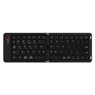 B023 Two Folding Portable Mini Wireless Bluetooth Keyboard Cell Phone Laptop Notebook Office Keyboard(Black)