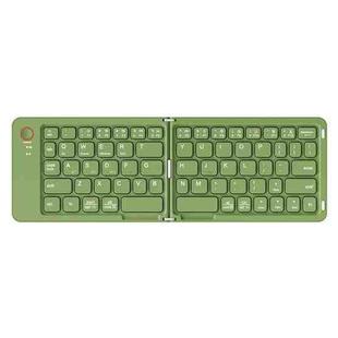 B023 Two Folding Portable Mini Wireless Bluetooth Keyboard Cell Phone Laptop Notebook Office Keyboard(Green)