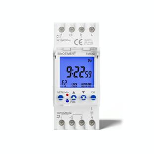 SINOTIMER  TM922-K 85-265V 16A 2-Way Dual-Channel Second Control 7-Day Timing Switch Module DIN Mounted Timer
