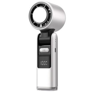 100-gear High Speed Handheld Fan Mini USB Rechargeable Foldable Portable Turbo Small Fan With Cooling(White)
