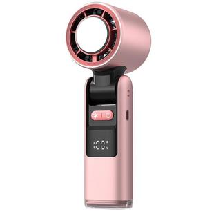 100-gear High Speed Handheld Fan Mini USB Rechargeable Foldable Portable Turbo Small Fan With Cooling(Pink)