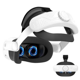 For Meta Quest 3S VR Headset Elite Head Strap Adjustable Comfort Decompression Headband(Gray White)