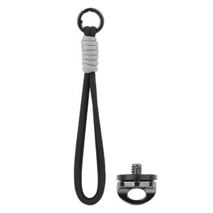 BRDRC Sports Camera Hand Lanyard With 1/4 inch Screw Loss Prevention Lanyard Wrist Strap Accessories(Black Rope Gray Knot)
