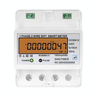  SINOTIMER DDS6619-047 100A Without Switch Single-phase Tuya WiFi Energy Meter AC 220V