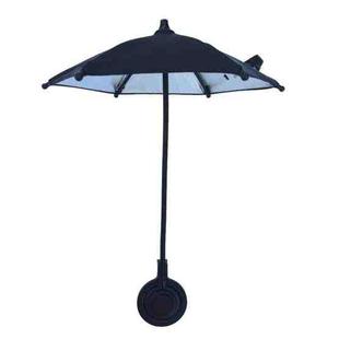 Magnetic Phone Mini Umbrella Waterproof Sunshade With Finger Ring(Black)