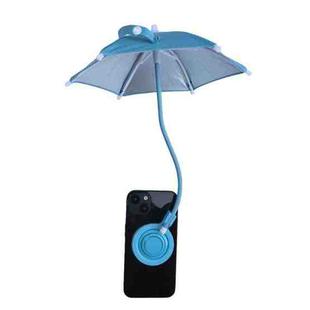 Magnetic Phone Mini Umbrella Waterproof Sunshade With Finger Ring(Blue)