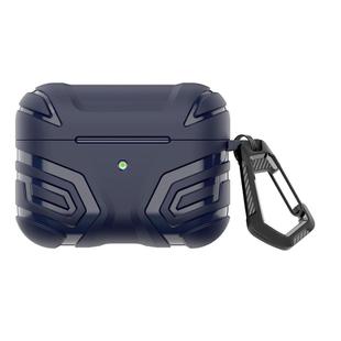 For AirPods 4 Earbuds TPU Cover Case Vanguard Armor Storage Box(Dark Blue)