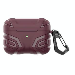 For AirPods 4 Earbuds TPU Cover Case Vanguard Armor Storage Box(Purple Red)