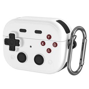 For AirPods 4  Earbuds Cover Retro Game Console Protective Case with Lock Design(White)