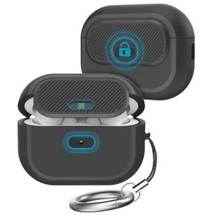 For AirPods Pro / Pro 2 AhaStyle JY17 Silicone Lock Protective Case(Black)