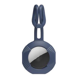 For AirTag AhaStyle PT164 Silicone Protective Cover Easy Carry Fixed Tracker Shell Backpack Pendant(Dark Blue)