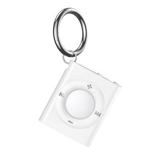 For AirTag Locator MP3 Style Protective Cover With Keychain(White)