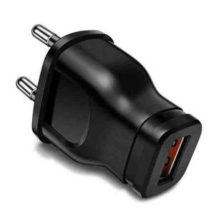 1A 5W Single USB Port Smartphone Charger(EU Plug Black)