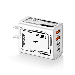 2A 2 USB+2 PD Type-C Multi-Port Mobile Phone Charger(US Plug White)