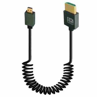8K 60HZ HDMI 2.1 Spring Cable 0.5m Length, Spec: Micro HDMI To HDMI Straight