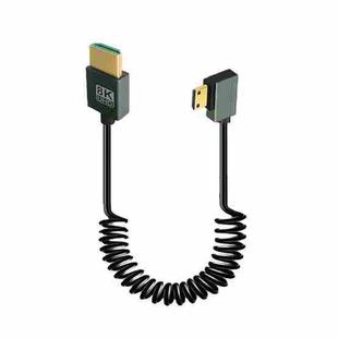 8K 60HZ HDMI 2.1 Spring Cable 0.5m Length, Spec: Mini HDMI Left Bend
