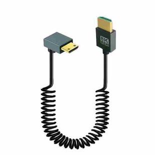 8K 60HZ HDMI 2.1 Spring Cable 0.5m Length, Spec: Mini HDMI Positive Bend