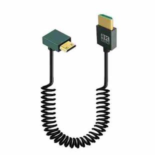 8K 60HZ HDMI 2.1 Spring Cable 0.5m Length, Spec: Mini HDMI Reverse Bend